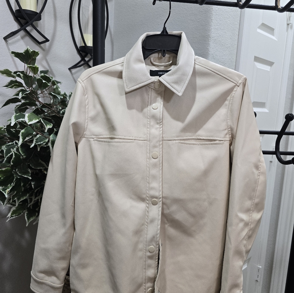 Forever 21 Beige Leather Jacket